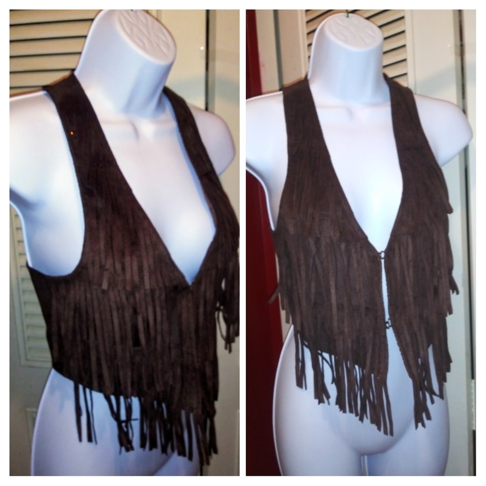 Midriff fringe Vest